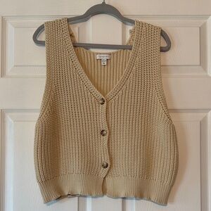Tan Knit Sweater Vest